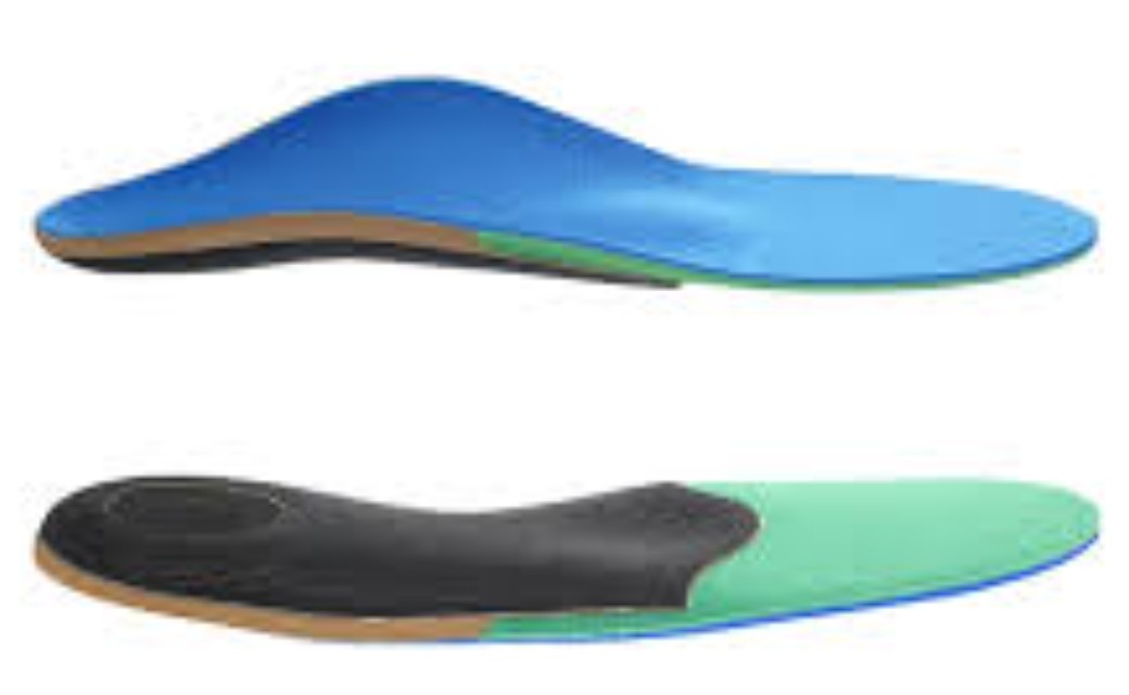 Semelle orthopédique thermoformable, vue de dessus et de dessous